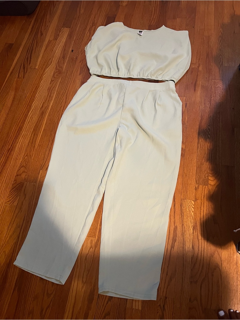 Shein Pale Green Straight-Leg Pants